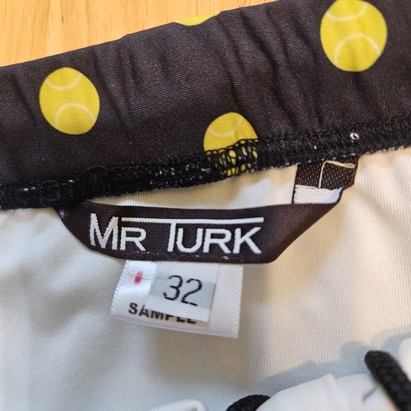 NEW Mr. Turk Sorrento Swim Trunk Tennis Polka Dot Navy Yellow Size Med / 32 - Picture 7 of 12